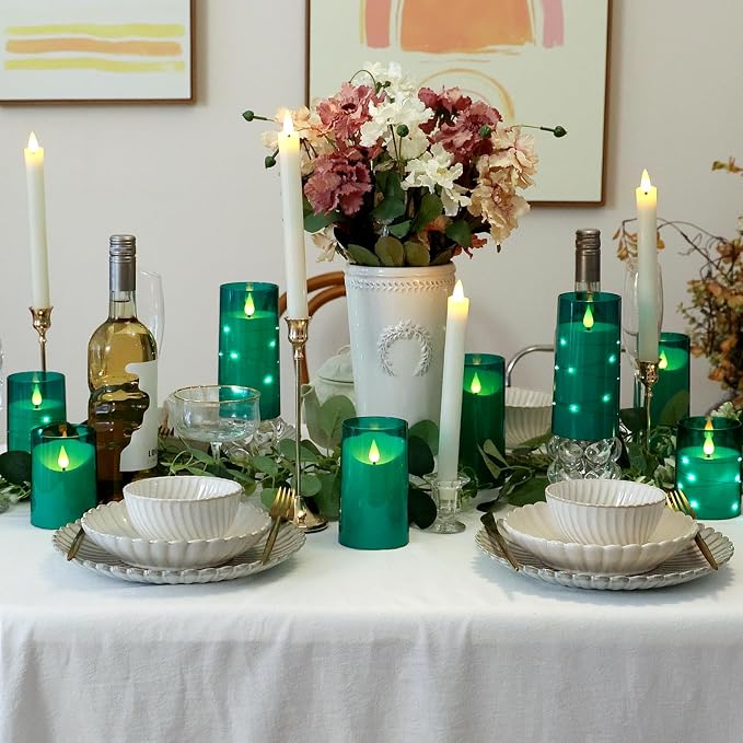 NURADA Flameless Candles: 3D Wick Battery Operated LED Pillar Acrylic Fake - Image 7