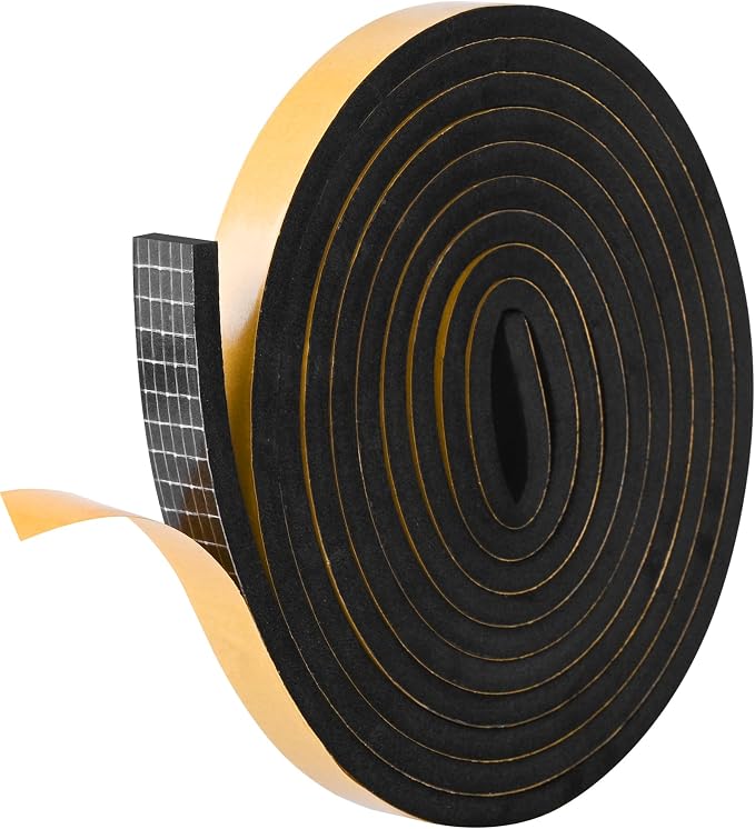 Kikerike Self Adhesive Foam Tape Weatherstrip 1/2In x 1/4In x 8.5Ft High by Kikerike