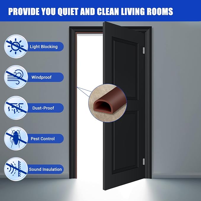 Weather Stripping Door Seal Self Adhesive Weather Strip Silicone D Shaped Door - Image 7