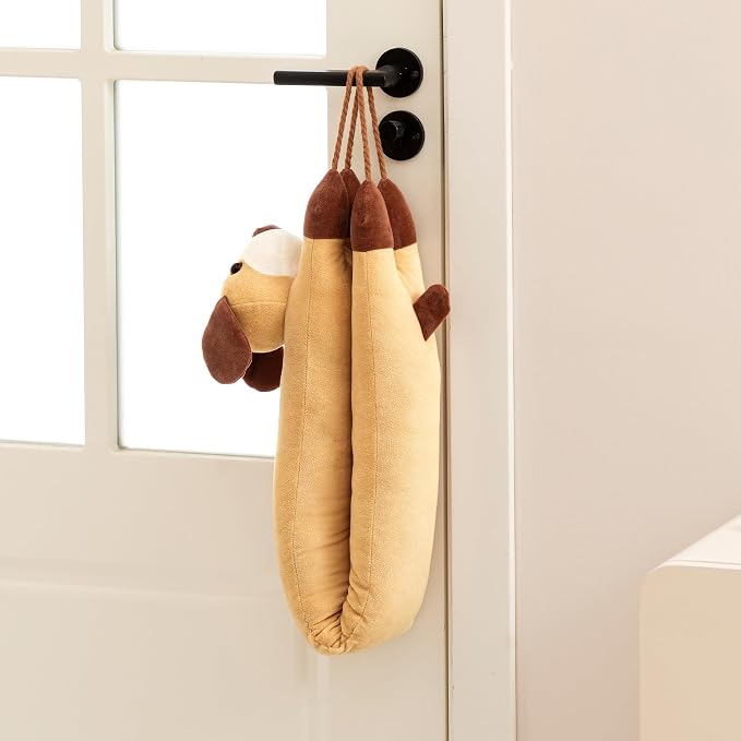 habibee Door Draft Stopper, Weighted Noise Blocker 38 in Yellow Dog | Soft - Image 4