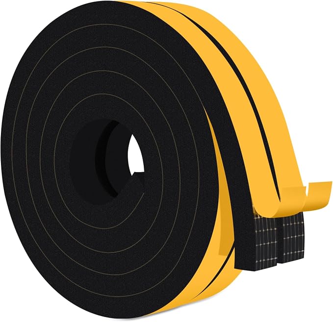Thick Foam Tape, Blocks Drafts & Noise, Seals Doors & Large Gaps | Reduces by Trisiki