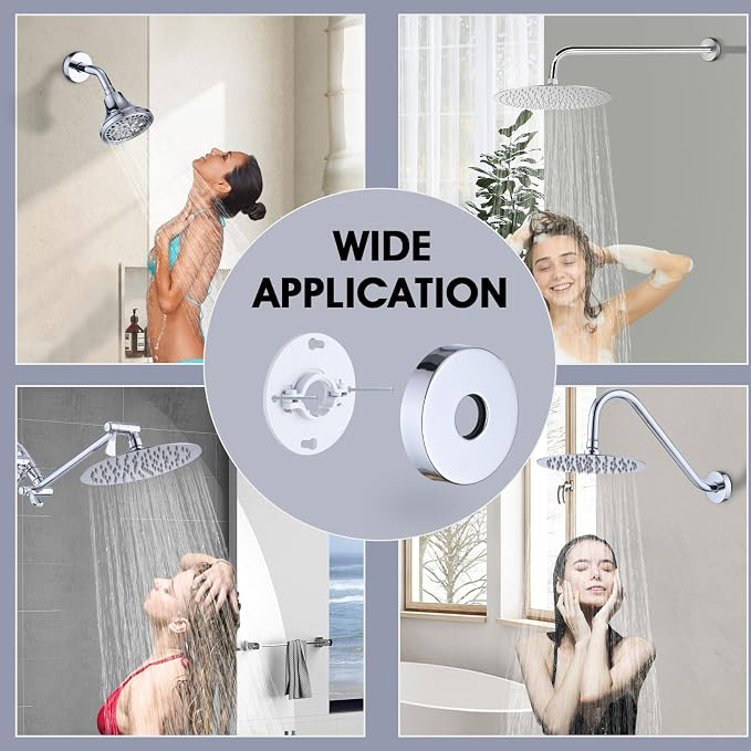Chrome Shower Arm Flange, Shower Arm Stabilizer Bracket and Flange Cover Plate - Image 5