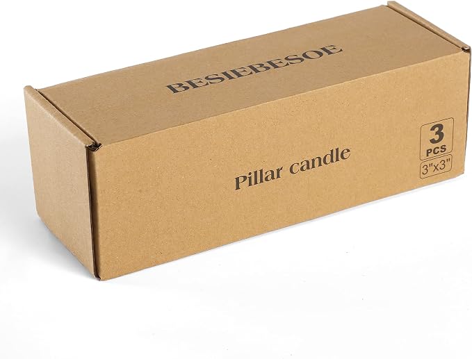 3×3 White Pillar Candles Set of 3 Unscented Handpoured Weddings, Home Decoration - Image 5