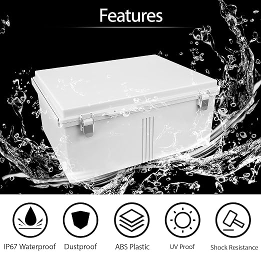 Electrical Box, IP67 Waterproof Hinged Cover Stainless Steel Latch Junction Box - Image 3