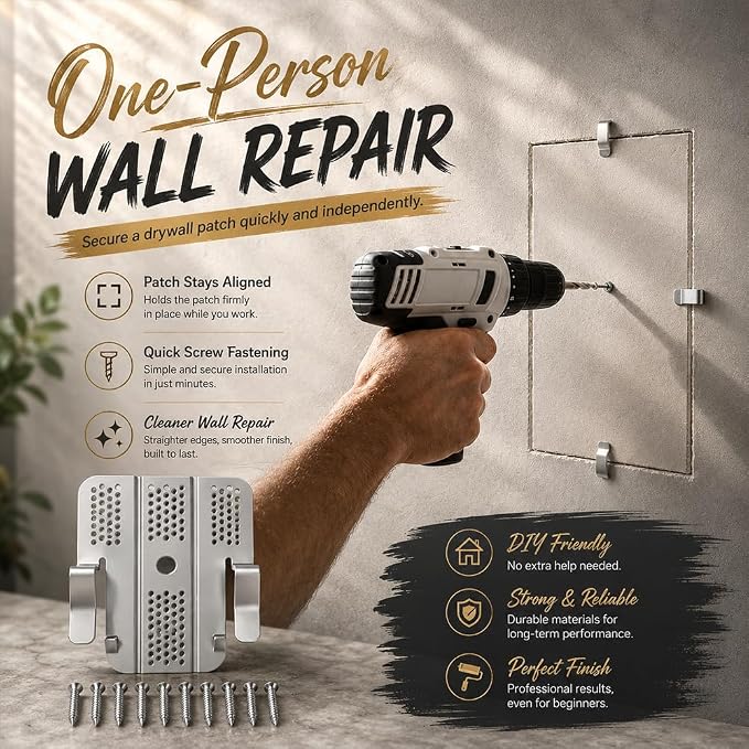 Drywall Repair Clips Kit, 1/2 Inch Sheetrock Stainless Steel Wall Patch Clips - Image 6