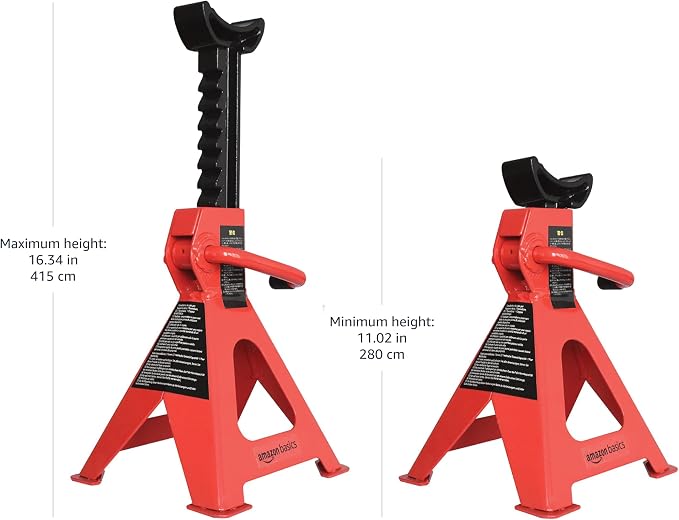 Amazon Basics Steel Jack Auto Stands, 3 Ton Capacity, Adjustable Height - Image 5
