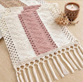 Boho Table Runner with Tassels for Home Decor 12x72 Inches Pink | 72 Inches by FEXIA