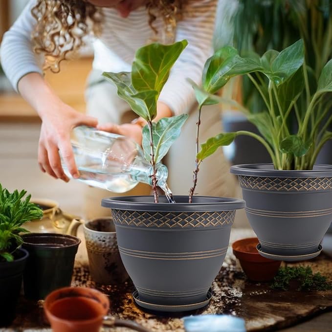 10 Inch Plaid Plant Pots 4 Pack - Image 5