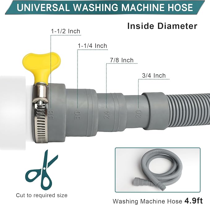 4.9FT Washing Machine Drain Hose Extension Kit - Image 2
