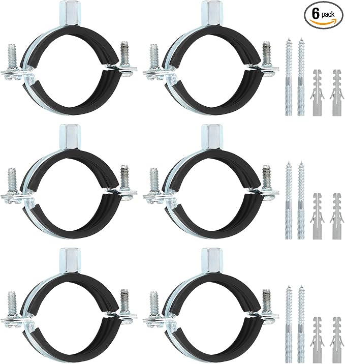 uxcell 6 Pcs Adjustable Pipe Bracket Clamp by uxcell