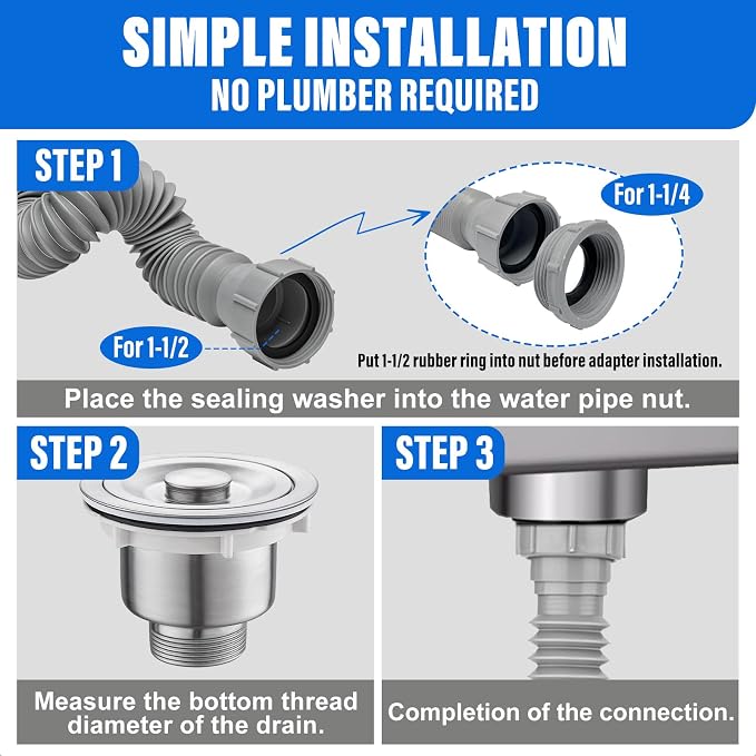 Cinsda 1-1/2" & 1-1/4" P-trap - Image 3
