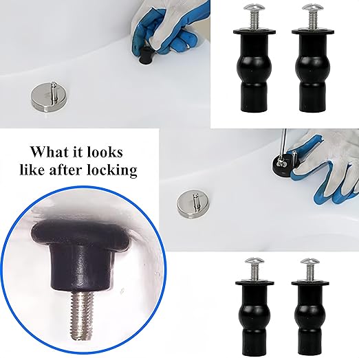 Universal 2PCS Toilet Seat Hinges Screws, Toilet Seat Top Fixing Part, Toilet - Image 5