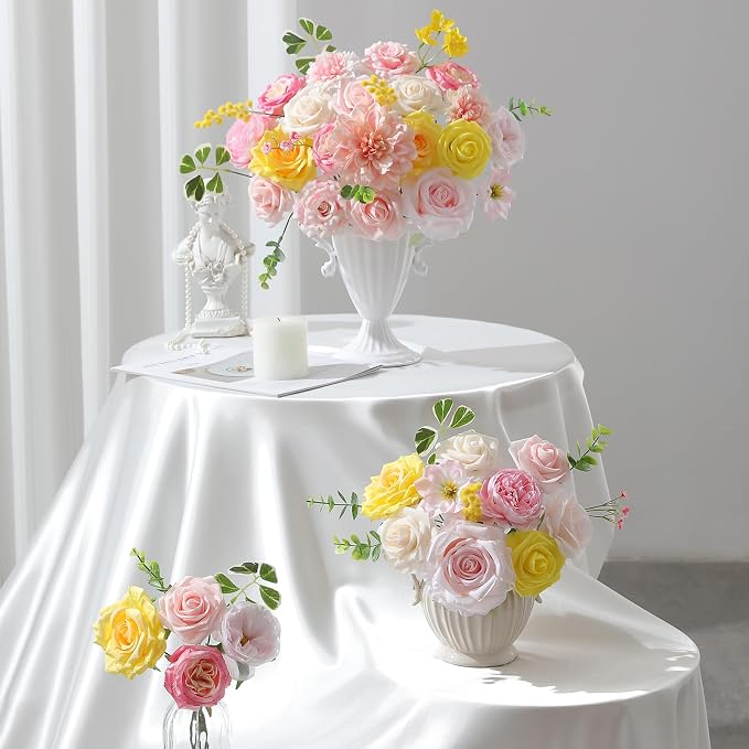 Artificial Flowers Fake Rose Flowers Dahlia - Image 3