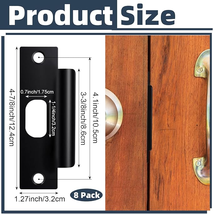 Stainless Steel Strike Plate Universal Door Strike Plate 4 7/8" Deadbolt Strike - Image 2