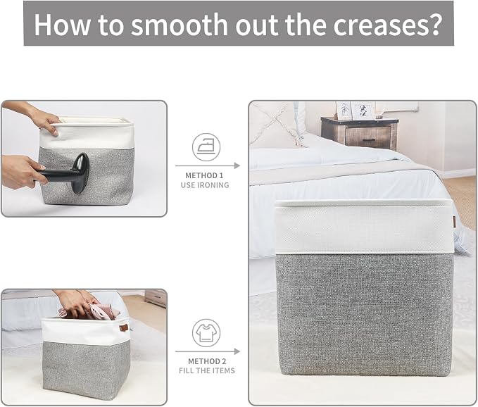 13x13 Cube Storage Bins, Collapsible Fabric Storage Box, 4 Pack Closet Baskets - Image 7