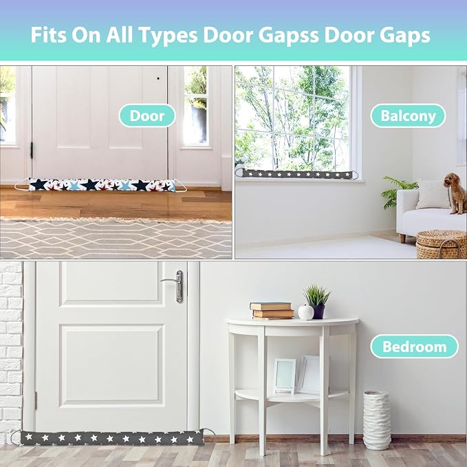 Weighted Door Draft Stopper, 2 Pack 32 Inch Under Door Blocker, Bottom of Door - Image 7