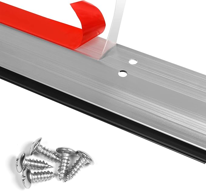42 inch Door Draft Stopper 2 Pack Metal Sweep Bottom Mice Seal Strip Metal - Image 2