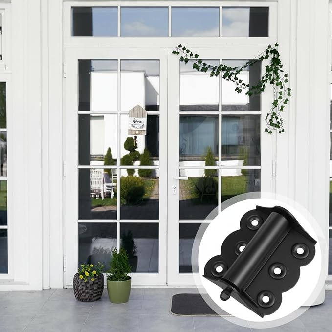 2 Pcs Screen Door Hinges Replacement Self Closing Spring Loaded Hinges - Image 6