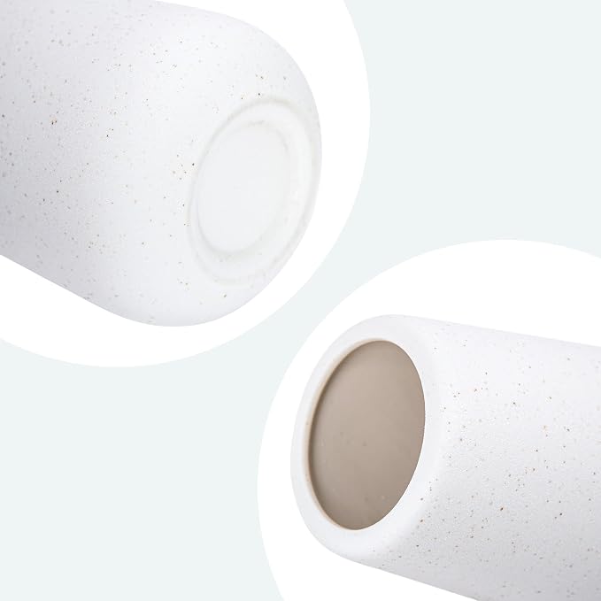 D'vine Dev 8 Inch Ceramic Flower Vase Textured Finishing, Minimalist Design - Image 4