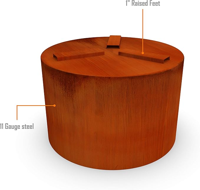 Corten Steel Garden Planter Round Heavy Duty Metal | Made in USA | Fully - Image 3