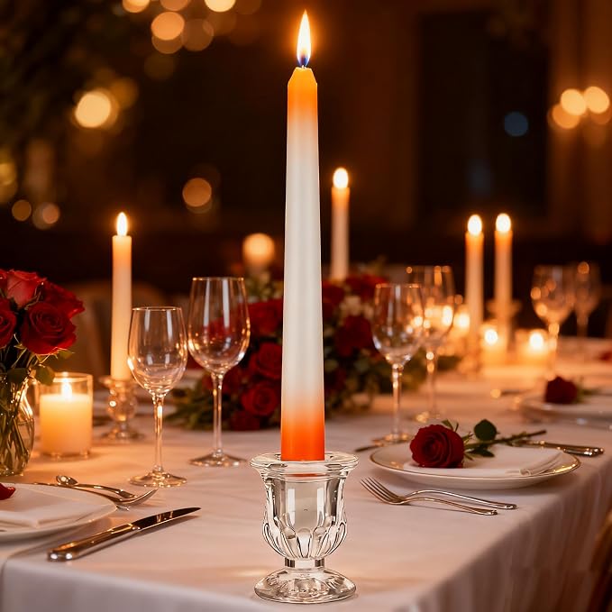 48 Pcs Clear Glass Taper Candle Holders Bulk, 2.5 Inch Small Candlestick Stands - Image 6
