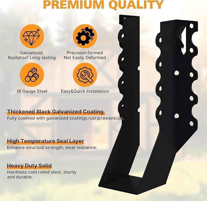 100 Pack 2x8 Joist Hangers, LU28 18 Gauge Face Mount Brackets | Heavy Duty - Image 3