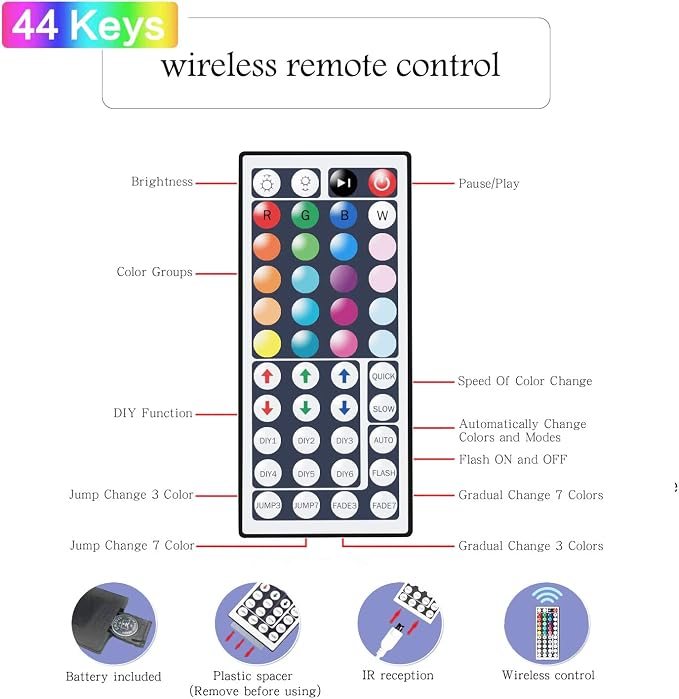 Tenmiro 65.6ft Led Strip Lights, Ultra Long RGB Color Changing LED Light Strips - Image 8