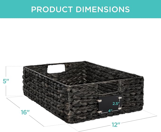 Best Choice Products Set of 4 16x12in Large Water Hyacinth Pantry Baskets - Image 7