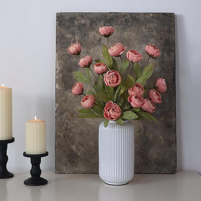 6 Pcs 27" Faux Silk Peony Artificial Flowers Stems - Image 6