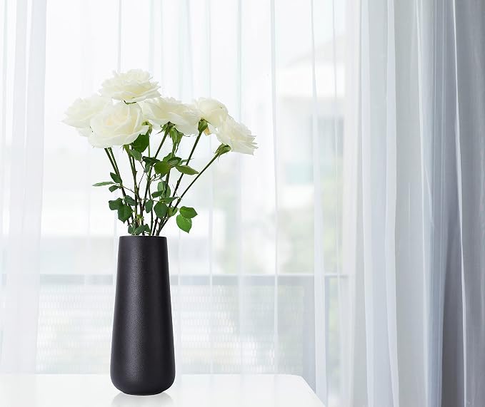 D'vine Dev 11 Inch Ceramic Flower Vase Textured Finishing, Minimalist Design - Image 7