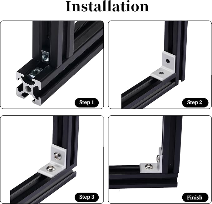 BELLA BAYS 20Series 20Sets Silver 90 Degree Corner Bracket, Standard Corner - Image 4