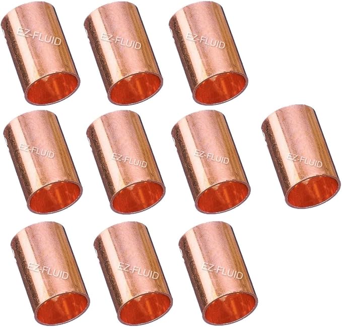 EZ-FLUID 1-1/2" C X C LF Copper Slip Coupling Pressure Fitting Without Stop by EZ-FLUIDPlumbingProducts