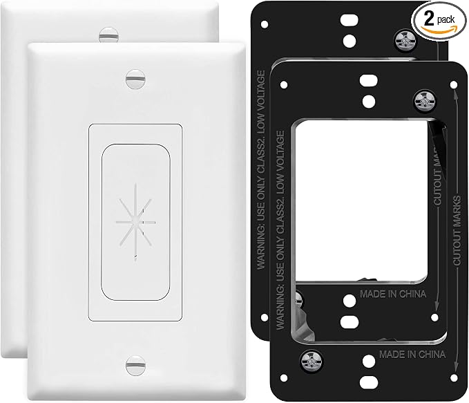 TOPGREENER 1-Gang Flexible Rubber Cable Pass-Through Wall Plate, home theaters. by TOPGREENER