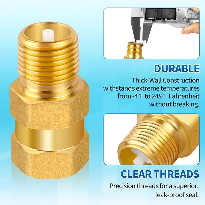 1/2'' NPT Lead-Free Brass RV Camper Water Heater Check Valve, Male-Female | RV - Image 7
