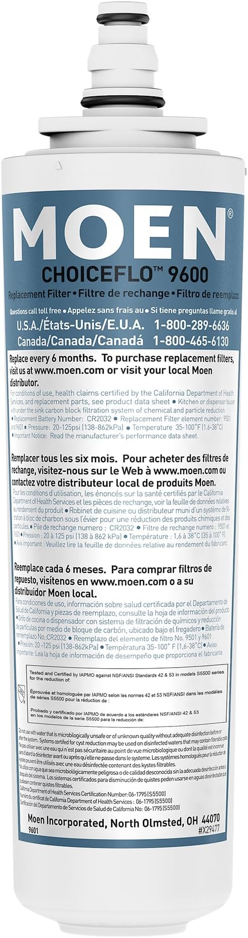Moen 9601 ChoiceFlo Replacement Water Filter Compatible by Unknown