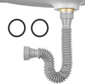 Sink Drain Pipe Kit, 1 Pack Flexible Drain Pipe P Trap, 8.46"-20.67" Flexible P by Rackickyer