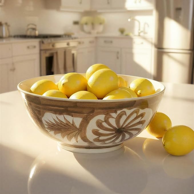 Creative Co-Op Hand-Painted Stoneware Bowl - Image 5