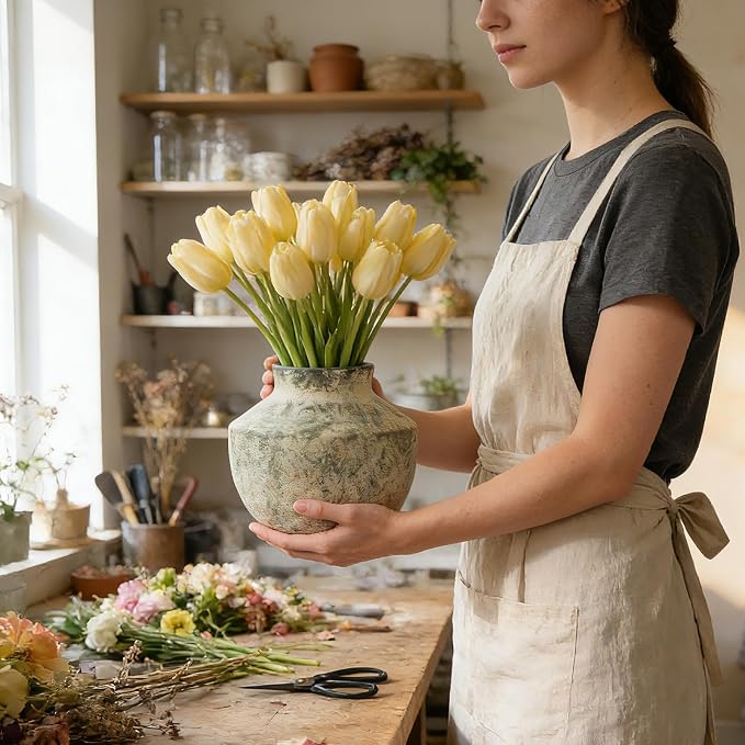 Small Ceramic Vase, 5.5 Inch Rustic Vase - Image 5