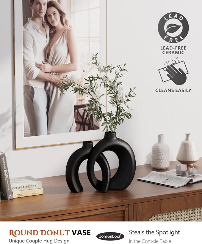 Round Donut Vase Set of 2 - Image 3