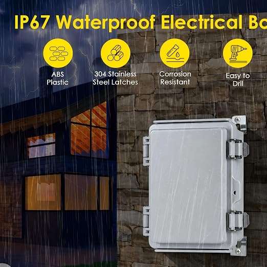 IP67 Outdoor Electrical Junction Box Waterproof 5.9"×3.9"×2.8" | Weatherproof - Image 2