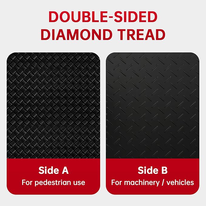 12Pcs 4'x8' Ground Protection Mats w/22 Connectors, Double Sided Diamond Tread - Image 4