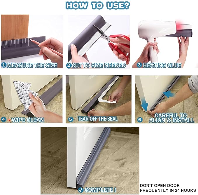MAXTID Under Door Draft Stopper 36 inches Grey Door Draft Blocker Exterior Door - Image 6