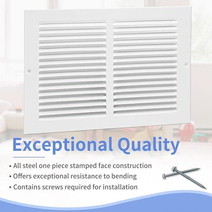 Howeall 10"W x 8"H Steel Return Air Grille, Air Return Vent Cover - Image 2