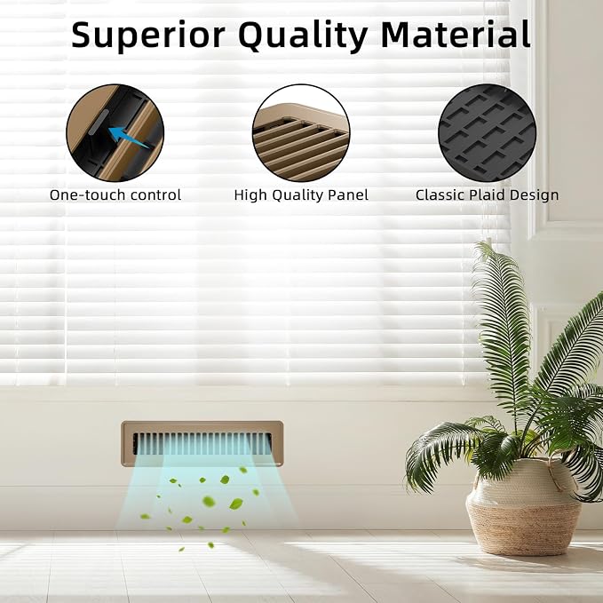 Floor Register 2x12, 6 Pack Brown Floor Vent Covers - Image 3