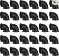 3/4" Black Pipe Elbow, 30 Pack DN20 Threaded Cast Malleable Iron Elbow by HomeTZH