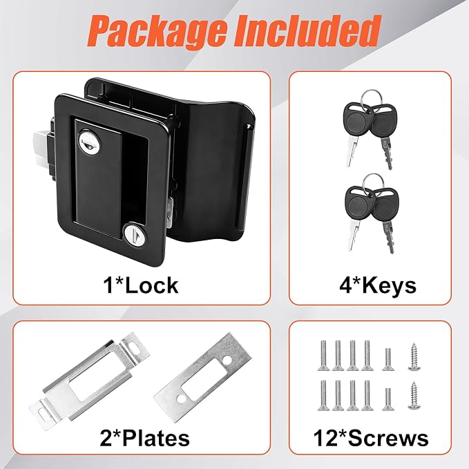 Siasky Black RV Door Lock Replacement, Upgraded RV Door Latch - Image 2