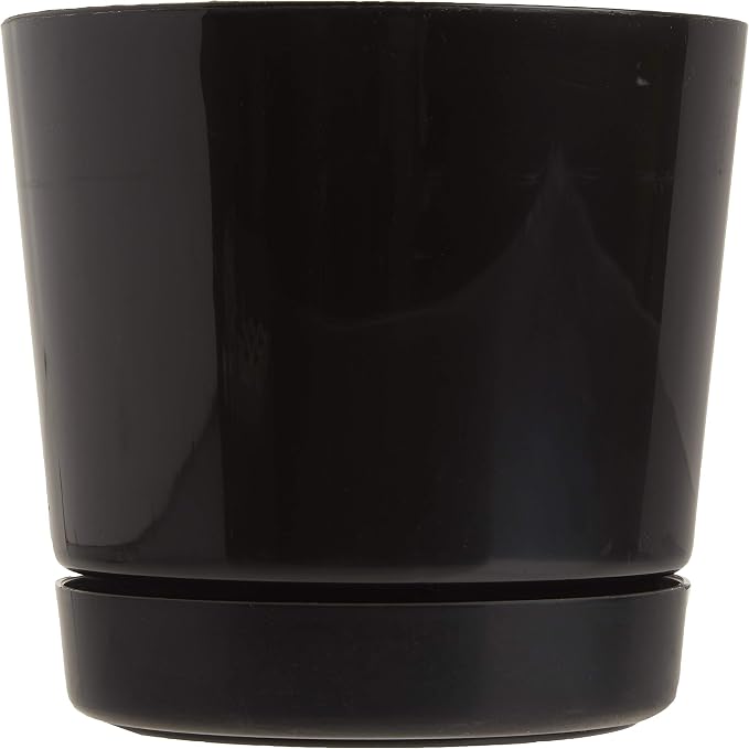 Novelty Majestic Full Depth Round Cylinder Pot, Glossy Black - Image 2