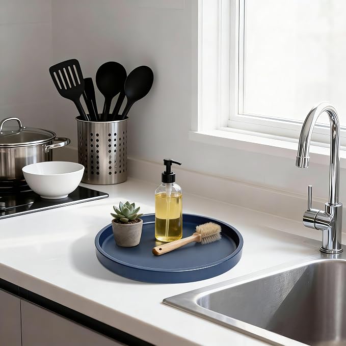 2 Pack 9" Bathroom and Vanity Tray, ABS Bathroom Counter Organizer, Coffee - Image 4