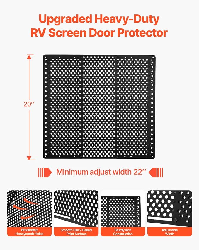 VEVOR RV Screen Door Protector, Adjusts from 22 to 31.5 inch, Adjustable Door - Image 2