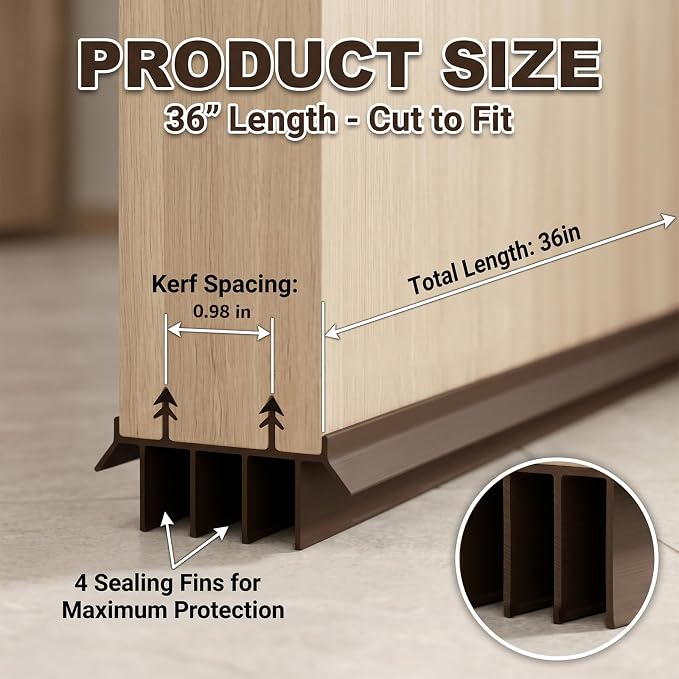 2PCS 36In Door Bottom Seal Strip - Image 2